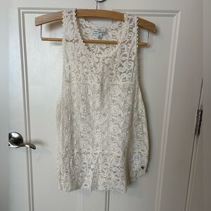 American Eagle Outfitters Cream Lace Top